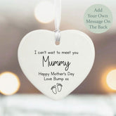 personalised-porcelain-mothers-day-mum-to-be-hanging-heart-gift|LLUVBUMPMOTHERSDAY|Luck and Luck| 1